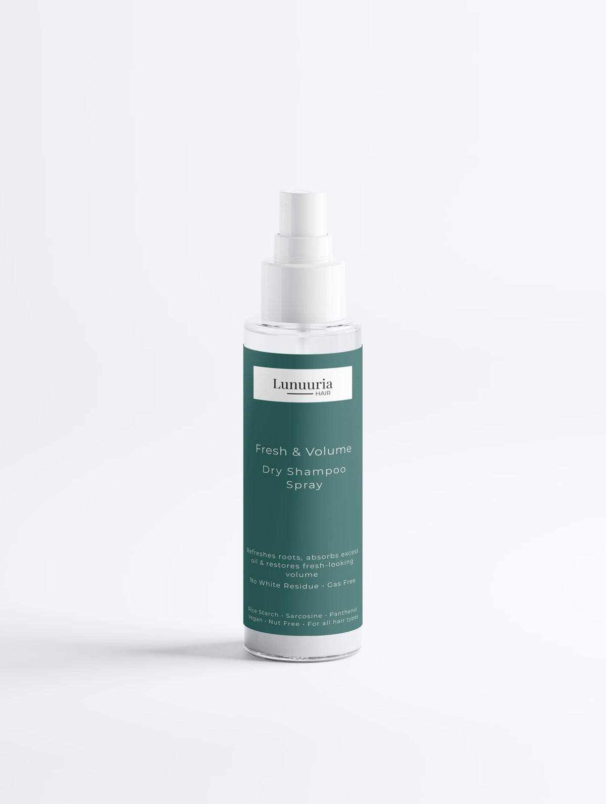 Lunuuria Fresh & volume Dry Shampoo Spray 100 ml on kevyt ja kaasuton kuivashampoo spray, joka raikastaa hiuksia nopeasti pesujen välillä ilman vettä tai lämpömuotoilua. Hienojakoinen suihke levittyy tasaisesti hiusten tyveen ja auttaa imeyttämään ylimääräistä talia silloin, kun hiukset alkavat tuntua rasvaisilta tai menettävät raikkauttaan ja ilmavuuttaan.
Hiukset nä